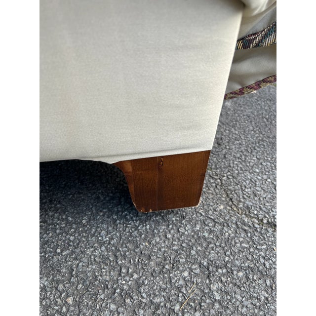 Tan George Smith Style Standard Arm Tapestry Chair For Sale - Image 8 of 9
