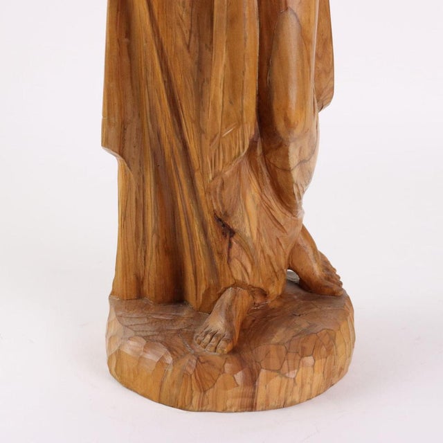 Antique Sculpture in Olive Wood For Sale - Image 5 of 11