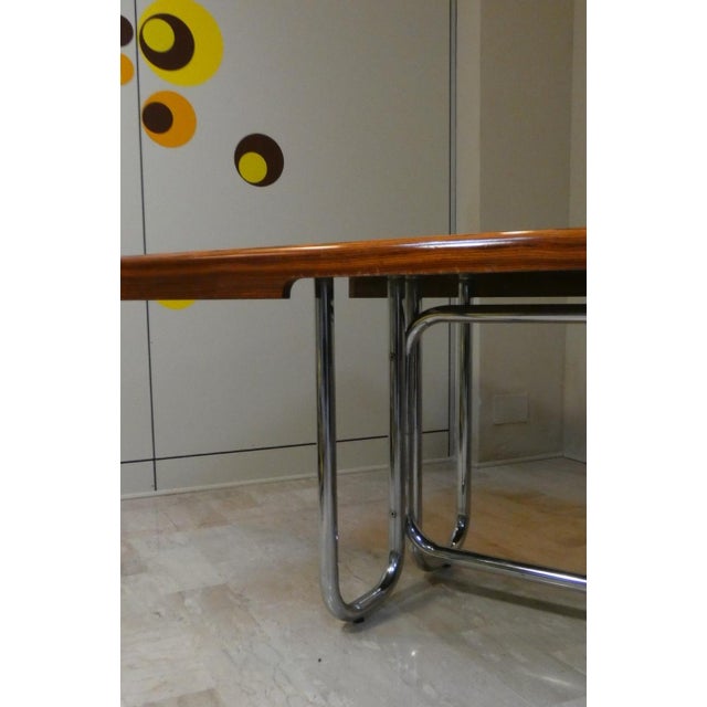 Modernist Bauhaus Desk in Wood and Chromed Steel, France, 1950s For Sale - Image 12 of 18