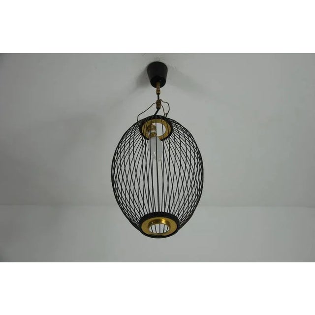 Mid-Century Modern Italian Brass and Metal Pendant Lamps, 1960s, Set of 2 For Sale - Image 13 of 18