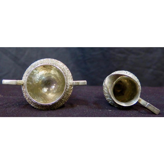 Art Nouveau Early 20th Century JWR Miniature Decorated Sterling Sugar & Creamer - A Pair For Sale - Image 3 of 9
