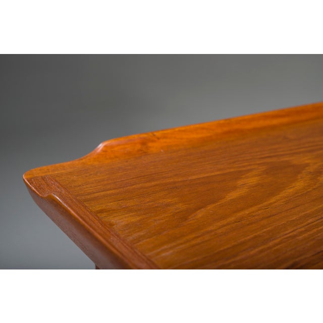 Mid-Century Danish Freestanding Teak Desk with Raised Lip Edge, 1960s For Sale - Image 6 of 18