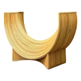 Vintage Pencil Reed Sculptural Table Pedestal For Sale