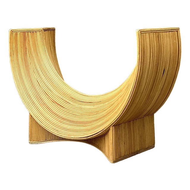 Vintage Pencil Reed Sculptural Table Pedestal For Sale