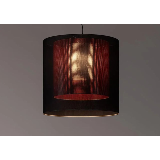 Contemporary Black and Red Moaré LM Pendant Lamp by Antoni Arola For Sale - Image 3 of 10