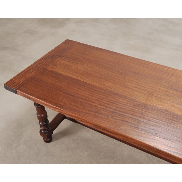 Brown Country French Provincial Mahogany Farmhouse Dining Table 8 Ft For Sale - Image 8 of 18