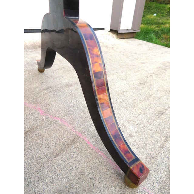 Maitland Smith Tessellated Faux Tortoise Shell / Penshell Writing Desk ~ Traditional Regency Style For Sale - Image 9 of 18