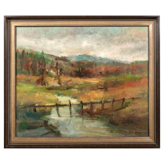 Miroslava Vrbová-Štefková, Bohemian Landscape, Oil Painting, Mid-20th Century For Sale