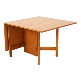Gate Leg Table No. 4656 Primavera Wood Frame Construction, Veneered Tabletop by George Nelson for Herman Miller, 1946 For Sale