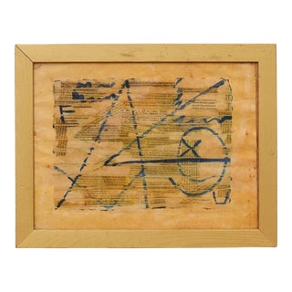 Mid 20th Century Diagram on Newsprint For Sale