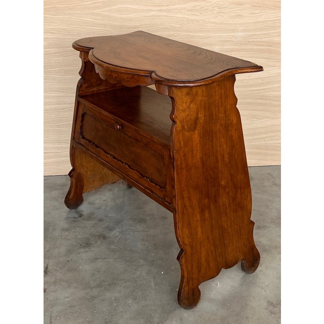 Wood Early 20th Fall Front Door Rustic Console Table With Shelve For Sale - Image 7 of 12
