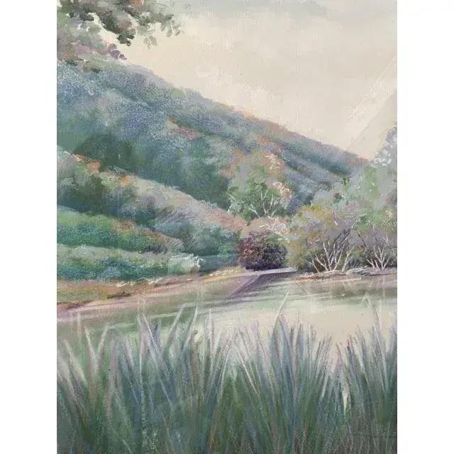Original Framed Watercolor Landscape Painting Signed by Artist For Sale - Image 9 of 9