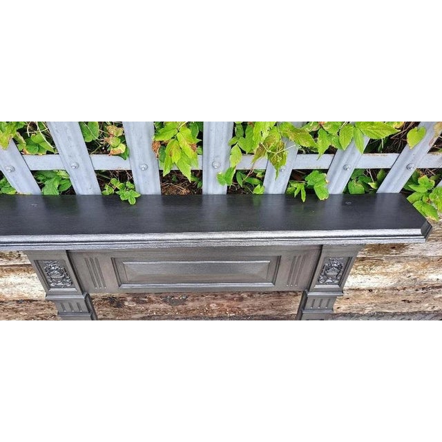 Metal Antique Victorian Cast Iron Mantel Surround for Wood Burning Stove For Sale - Image 7 of 12