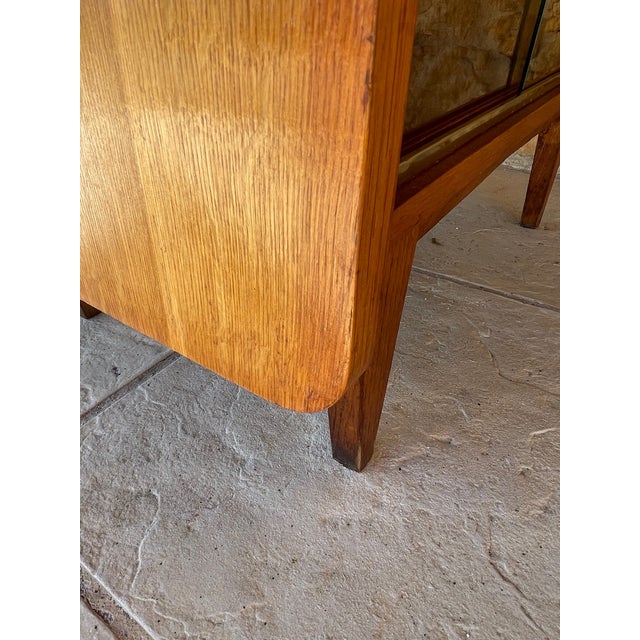 Mid-Century Oak Bookcase with Sliding Glass Doors, 1960s For Sale - Image 17 of 18