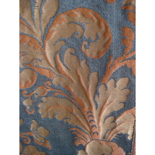 Mid 19th Century French Napoleon Silk Brocade Bleu Curtains Set For Sale - Image 10 of 12