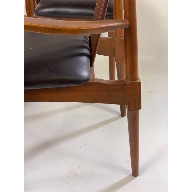 1950s 1950s Danish Modern Style Walnut Spindle Back Dining Chairs- Set of 4 For Sale - Image 5 of 13