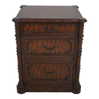 Maitland Smith Distressed Mahogany 1 Drawer Cabinet For Sale