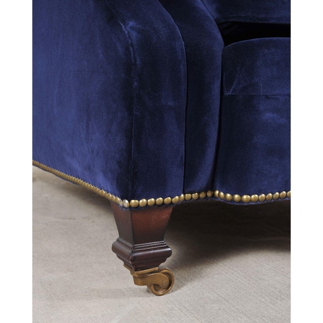 Ralph Lauren English New Bohemian Artist’s Chair in Blue Velvet For Sale - Image 14 of 18