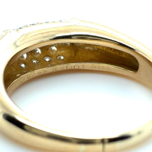 Vintage Van Cleef & Arpels, Diamond "Philippine" Ring, 18k Yellow Gold, Size 6.5 For Sale In Chicago - Image 6 of 7
