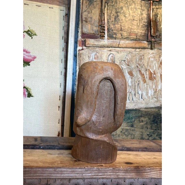 1970s Handmade Wood Carving Sculpture For Sale - Image 5 of 7