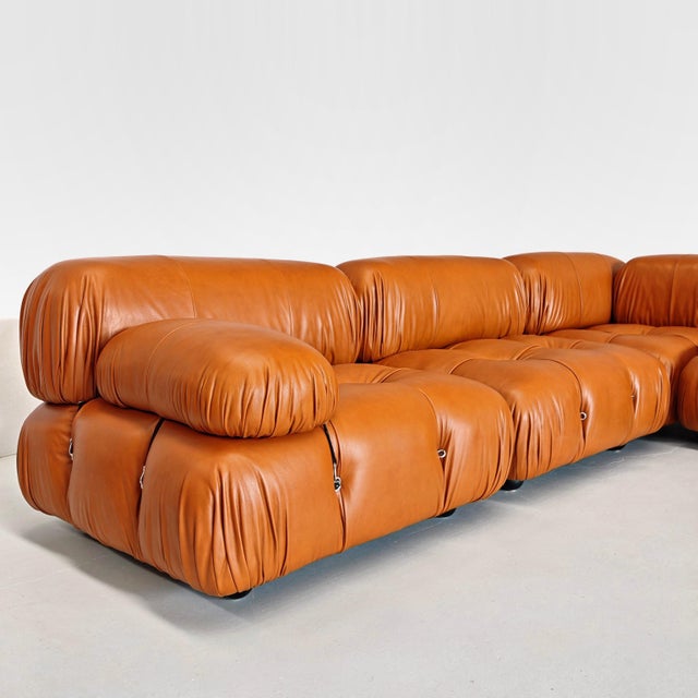 Mid-Century Modern Large Leather Camaleonda Sofa by Mario Bellini for B&B, 1970s, Set of 5 For Sale - Image 3 of 16