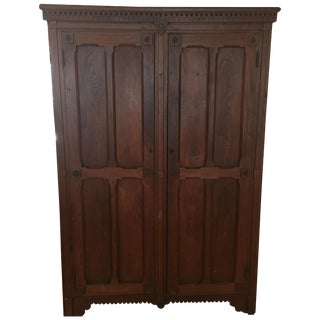 Antique 1800s Walnut Wardrobe Armoire For Sale