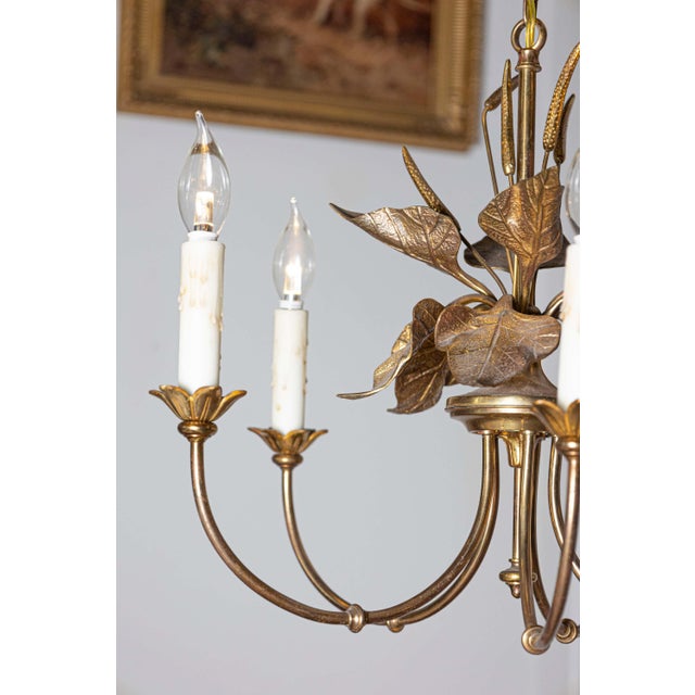 Mid 20th Century French Maison Charles-Inspired Gilt Bronze Chandelier For Sale - Image 10 of 10