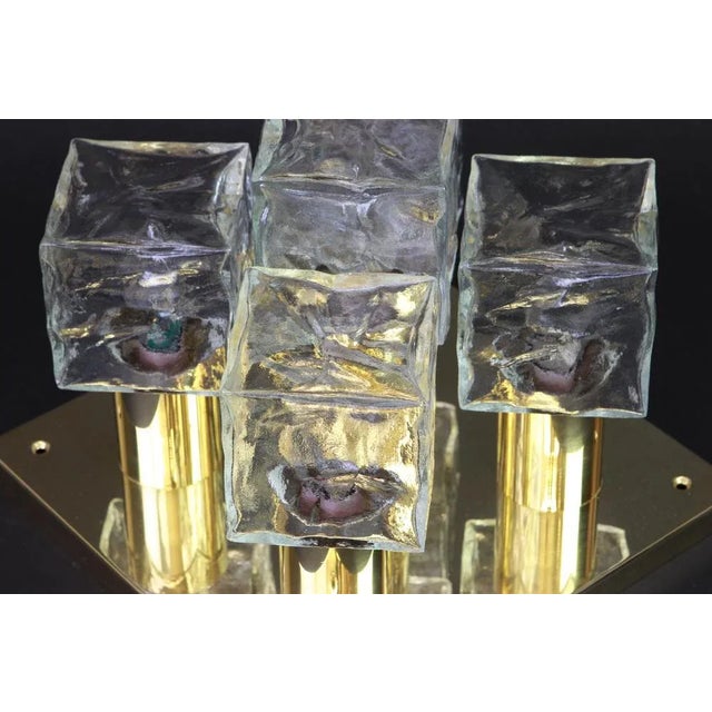 Large Murano Ice Glass Flushmount from Kalmar, Austria, 1960s For Sale - Image 6 of 11