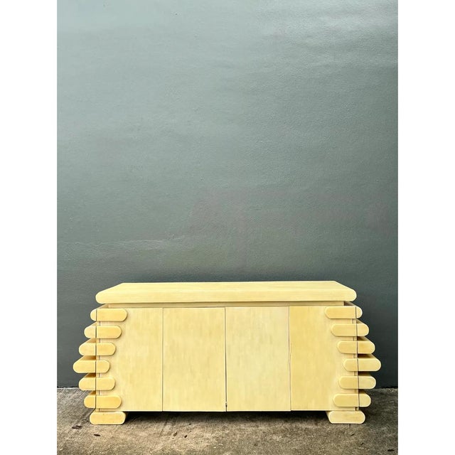 Mid-Century Modern Vintage Columbian Tessellated Bone Stacked Credenza For Sale - Image 3 of 14