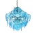 This Modernist Pagoda Form Hand-Blown Cerullean Blue Murano Glass Chandelier originates from Murano Italy during the...