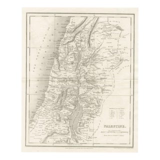 Antique Map of Palestine with the Twelve Tribes by Dower, 1835 For Sale