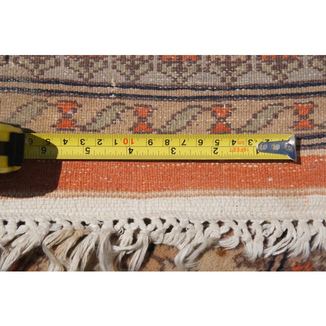 Orange Antique Tabriz Indo Persian Hunt Area Rug For Sale - Image 8 of 12