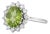 2.55ctw Peridot Diamond Halo Ring 14k White Gold Size 8.5 For Sale