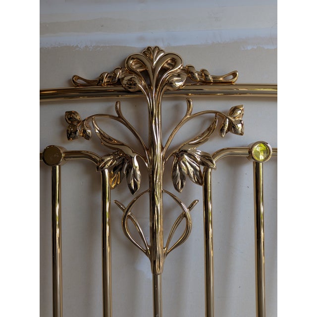 Late 20th Century Art Nouveau King Brass Bed Frame by Elliott's Designs For Sale - Image 12 of 18