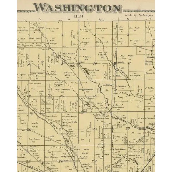 Antique Map of Washington County Ohio by Titus, 1871 For Sale - Image 3 of 6