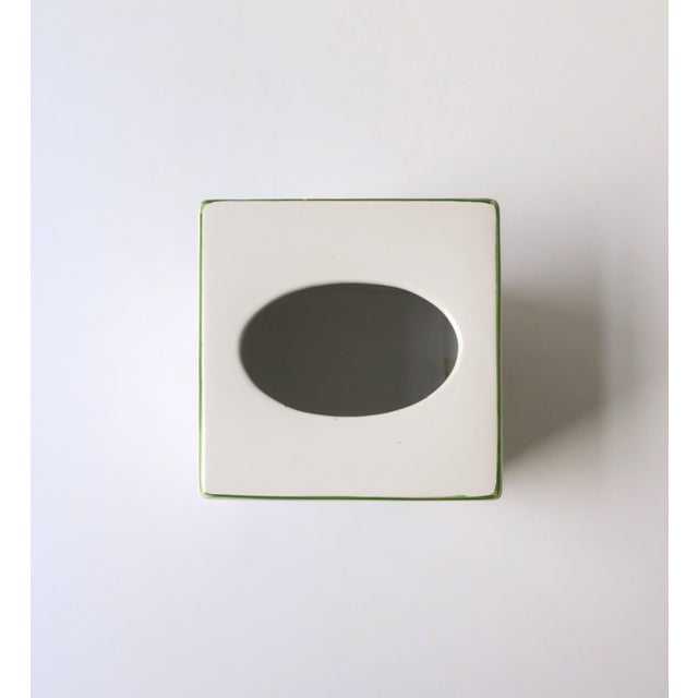 Porcelain Tissue Box Holder Cover Botanical Design For Sale In New York - Image 6 of 8