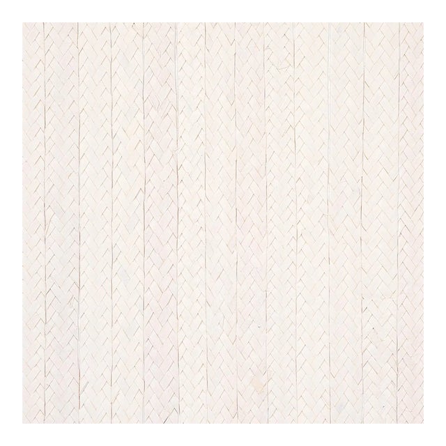 Schumacher Braided Buri Wallpaper in Ivory For Sale