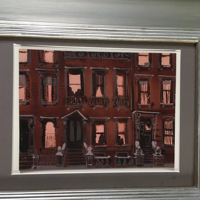 Mid-Century Painting of a Brownstone Building For Sale In Seattle - Image 6 of 13