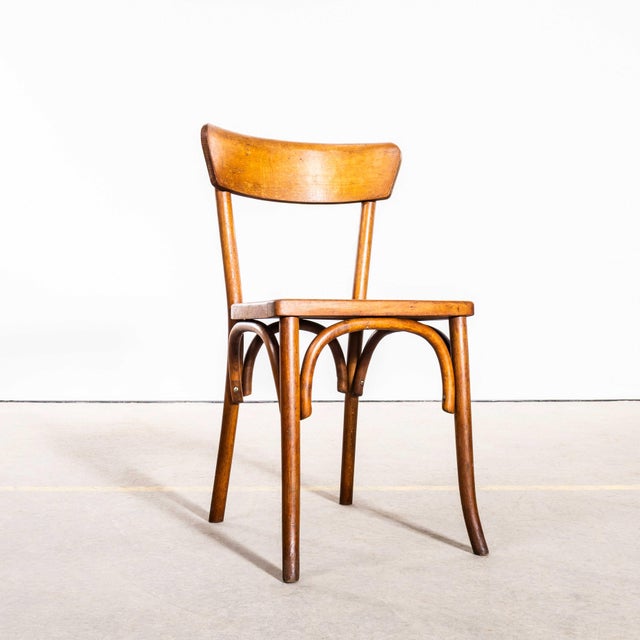 Honey Thin Slim Back Baumann Dining Chair, 1950s, Set of 6, Set of 6 For Sale - Image 3 of 15