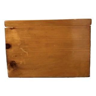 Vintage Mid 20th Century Hand Crafted Lidded Pine Wood Velvet Lined Desktop Box For Sale