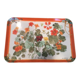 1960s Vintage Painted Metal Serving Tray For Sale