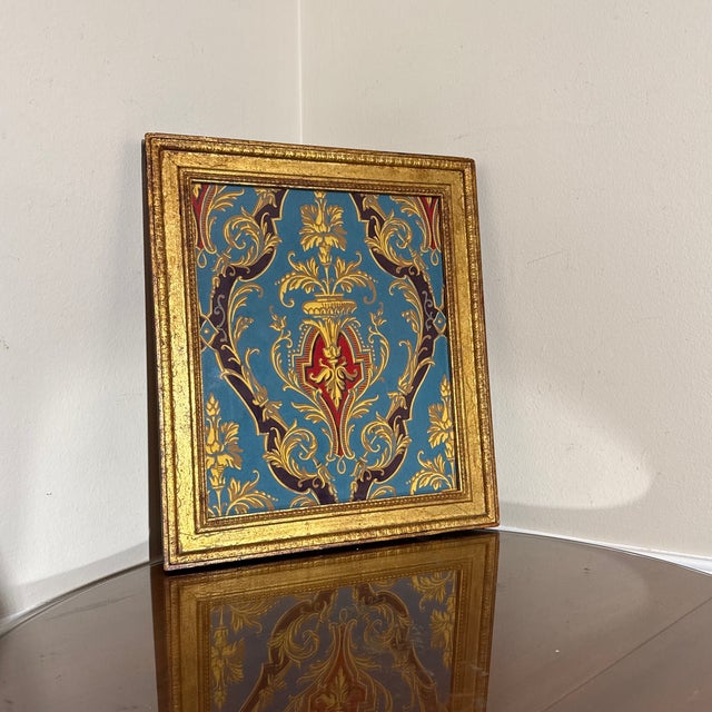 1970s Ornate Framed Painted Decorative Panel For Sale - Image 4 of 9