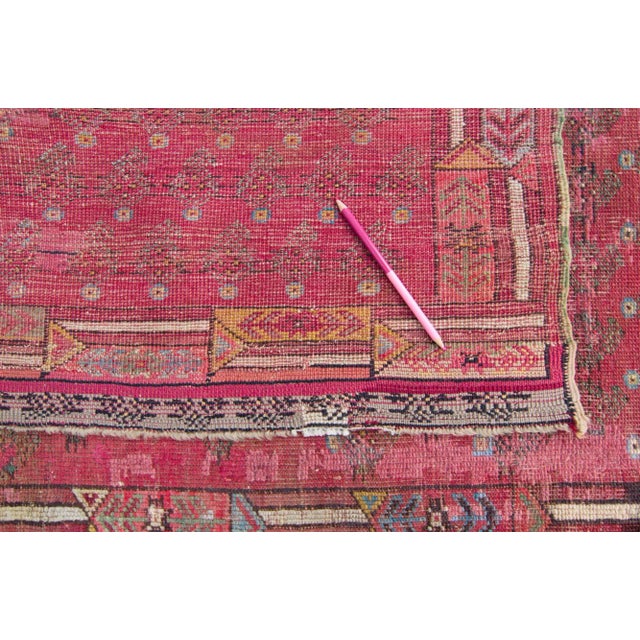 Late 19th Century Allover Dark Red Olive Blue Hand Knotted Rug - 3’3” X 5’4” For Sale - Image 10 of 11