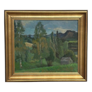 Olof Larsson, Lush Landscape, 1960s, Oil on Panel, Framed, Framed For Sale