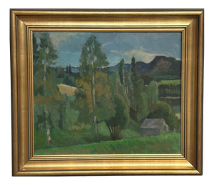 Olof Larsson, Lush Landscape, 1960s, Oil on Panel, Framed, Framed