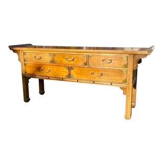 Vintage Bernhardt Chinoiserie Console Table For Sale