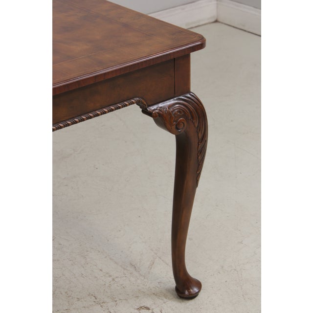 Baker Stately Homes Walnut Dining Room Table For Sale - Image 14 of 17