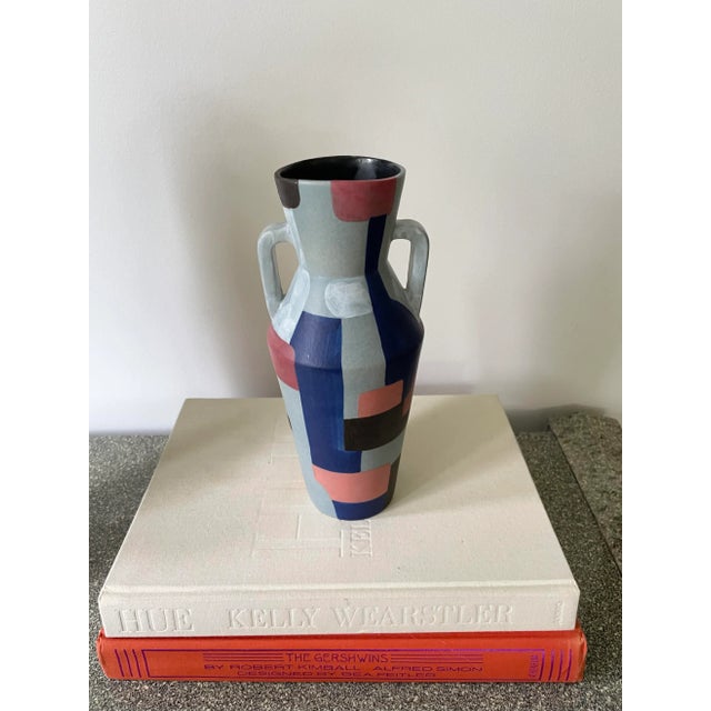 2020s Hand-Painted Geometric Modernist Urn Vase For Sale - Image 5 of 11