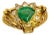 Natural Trillion Emerald & 0.60 Carat Diamond Ring 18 Kt Yellow Gold Size 5.2 For Sale