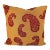 Scalamandre Katmandu in Gold and Red Pillow Cover - Gold and Red Paisley Cushion Cover For Sale